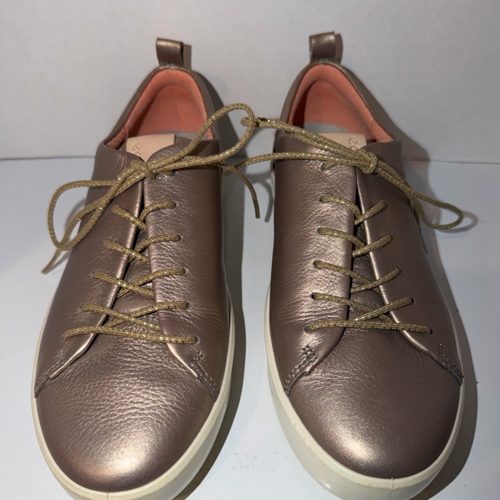 Ecco Hydromax Women's Golf Shoes Rose Gold Laces Spikes Size 36 EU 5US